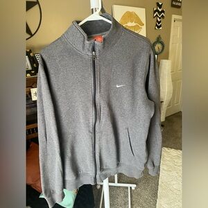 Nike zip-up jacket, GUC, Dark gray ladies size Large